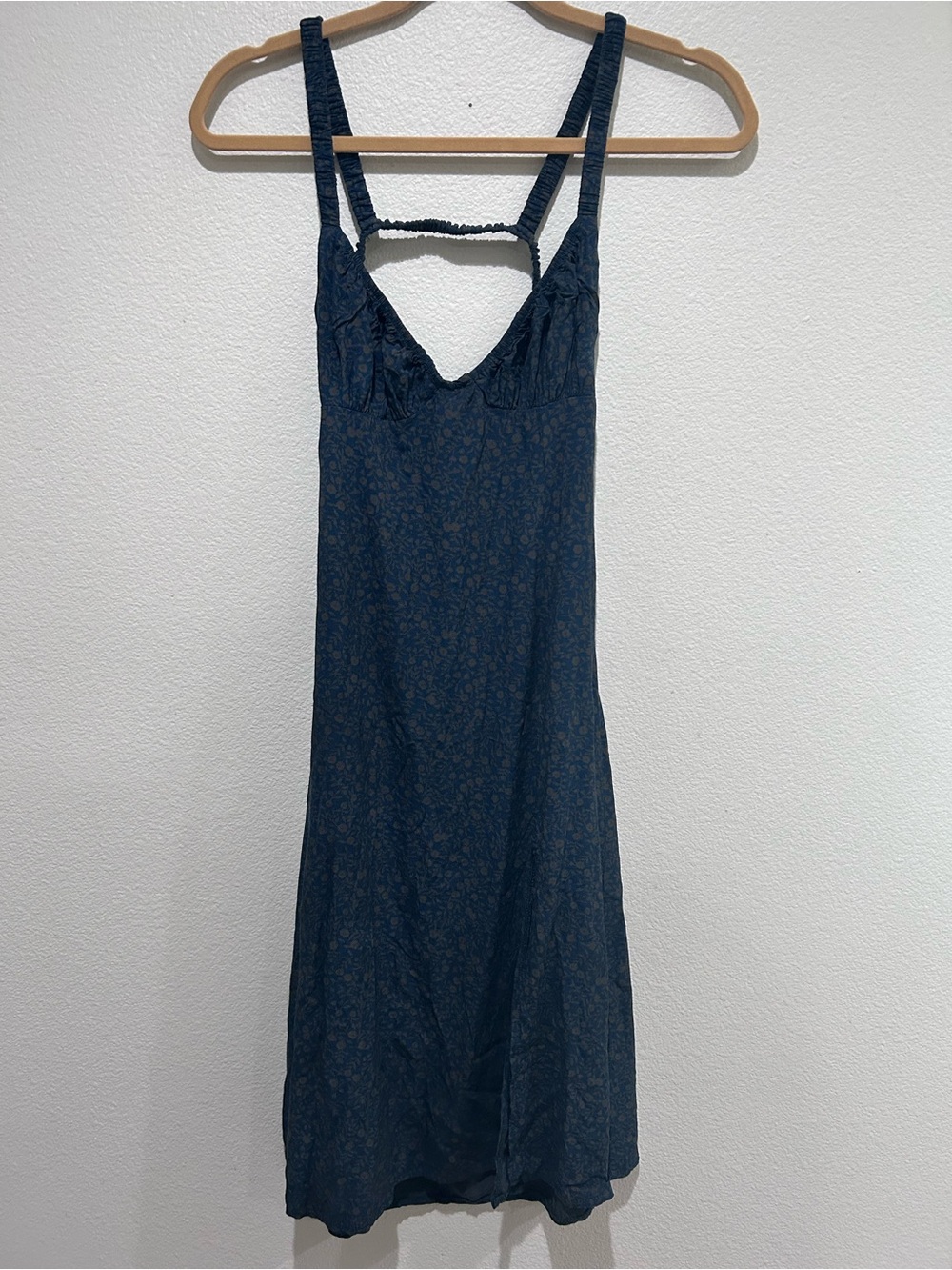 Princess Polly dark blue green Floral Midi Dress open back - Picture 2 of 11